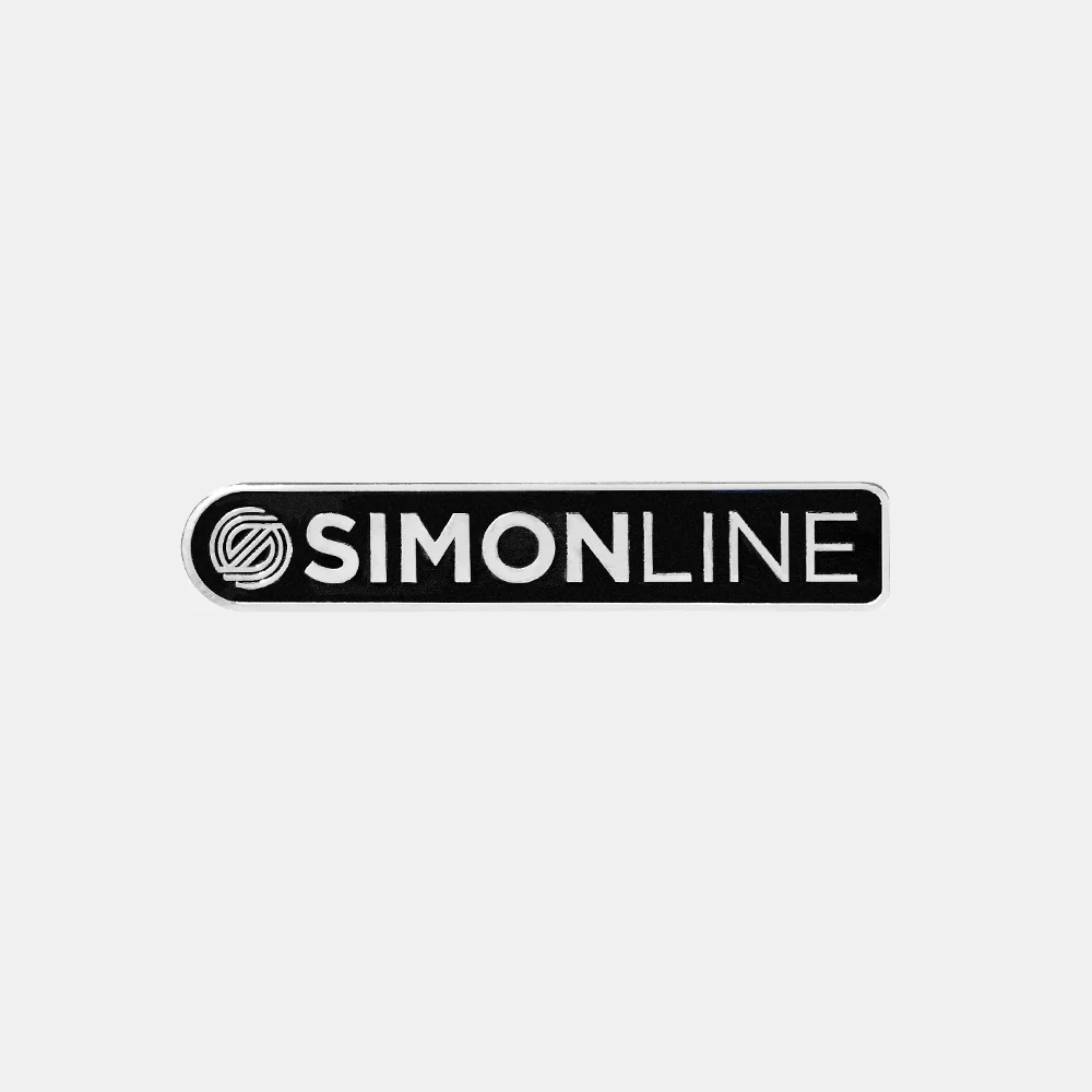 Simon Line Tag Logo Enamel Pin - Image 3